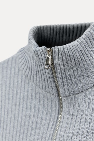 Pull trompe-l’œil - Gris et blanc