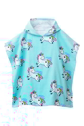 Cape à capuche - Turquoise