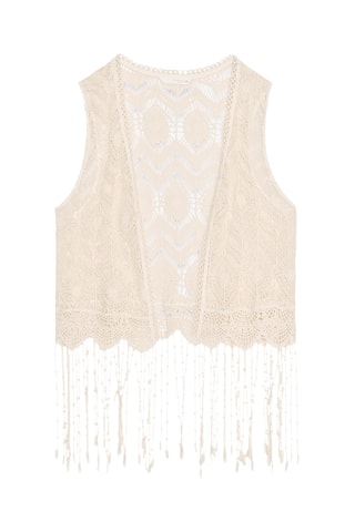 Gilet sans manches en crochet - Beige