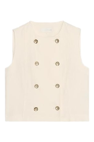 Gilet de costume en lin - Ecru et doré