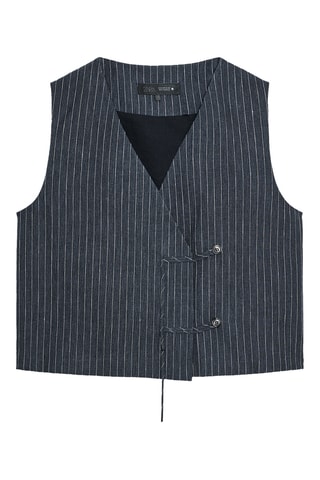 Gilet de costume en lin - Bleu marine