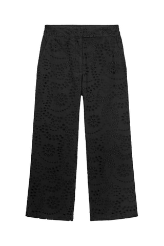 Pantalon droit en broderie anglaise - Noir