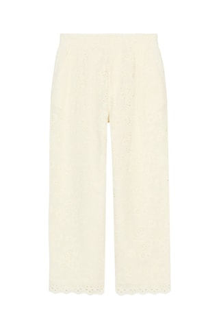 Pantalon en broderie anglaise - Ecru