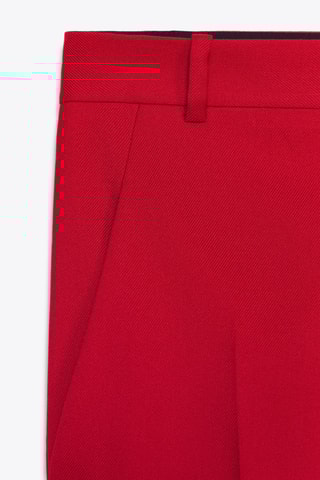 Pantalon taille haute - Rouge