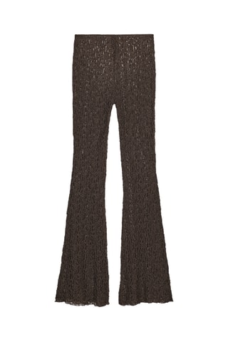Pantalon flare en dentelle - Marron