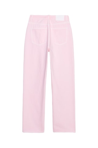 Pantalon straight taille haute - Rose