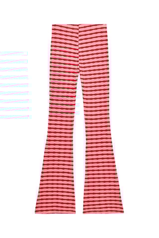 Pantalon flare - Rouge et rose