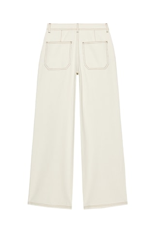 Jean wide legs en lin taille haute - Ecru