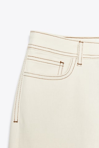 Jean wide legs en lin taille haute - Ecru