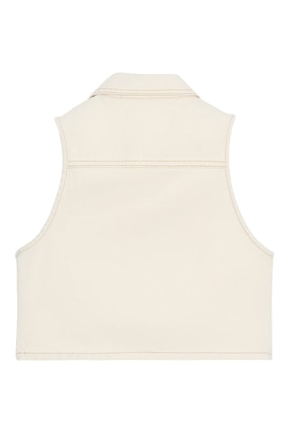 Veste sans manches en jean - Ecru