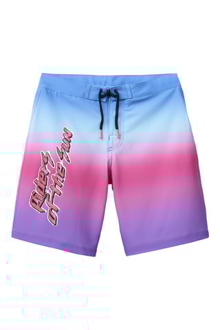 Short de bain dip and dye - Bleu clair et rose