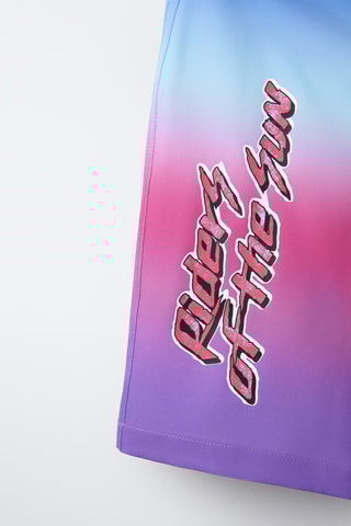 Short de bain dip and dye - Bleu clair et rose