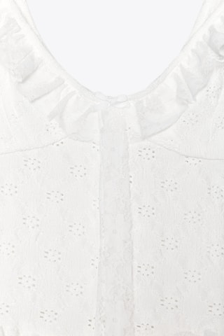 Crop top en broderie anglaise - Blanc