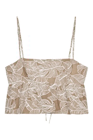 Crop top - Beige et blanc