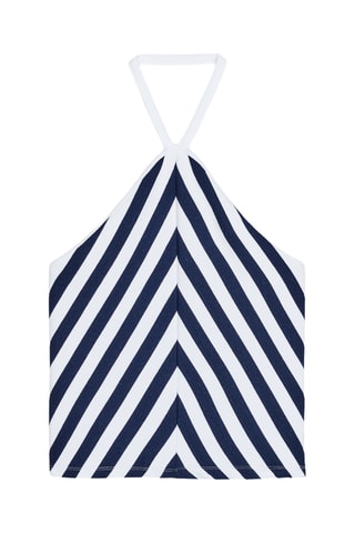 Crop top - Blanc et bleu marine