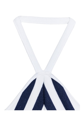 Crop top - Blanc et bleu marine
