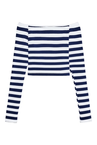 Top - Blanc et bleu marine