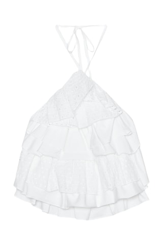 Top volanté - Blanc