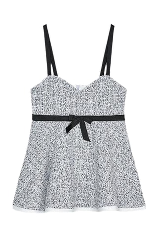 Top en tweed - Bleu marine chiné