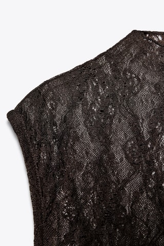 Top en dentelle - Noir