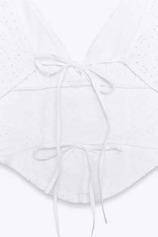 Crop top en broderie anglaise - Blanc