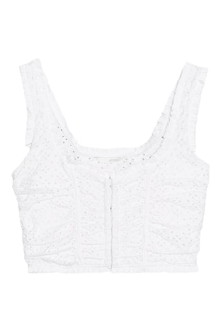 Crop top en broderie anglaise - Blanc