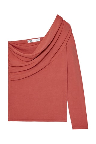 Top asymétrique - Rouge brique