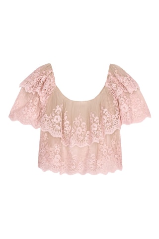 Top volanté - Rose poudré