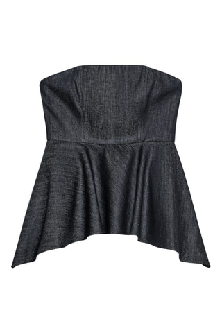 Top bustier en jean - Noir