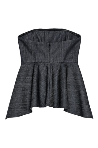Top bustier en jean - Noir
