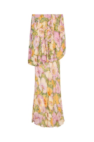 Robe bustier - Rose et vert olive