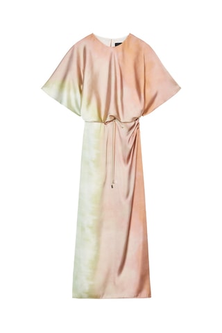 Robe midi dip and dye - Rose et vert