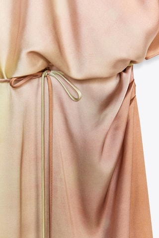 Robe midi dip and dye - Rose et vert