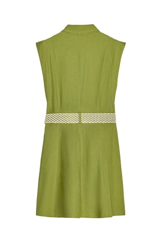 Robe chemise en lin - Vert citron