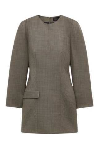 Robe droite en laine - Marron