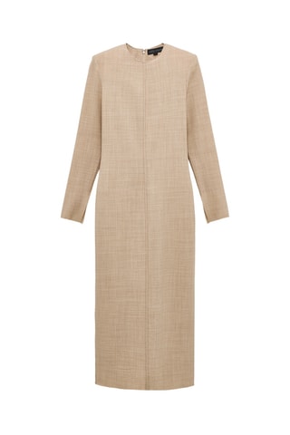 Robe longue en laine - Marron clair