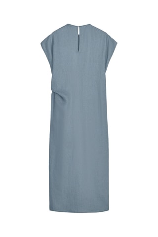 Robe drapée en lin - Bleu clair