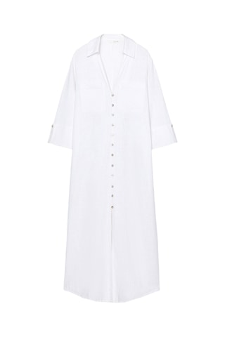 Robe chemise en lin - Blanc