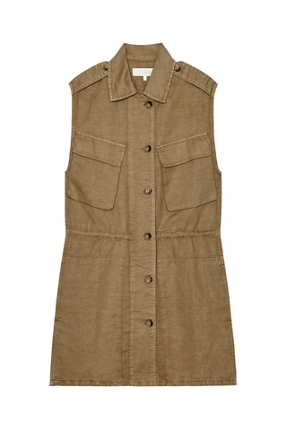 Robe chemise en lin - Marron