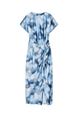 Robe midi - Bleu clair et écru