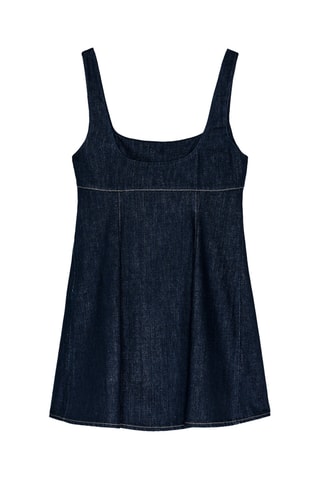 Robe patineuse en jean - Bleu marine