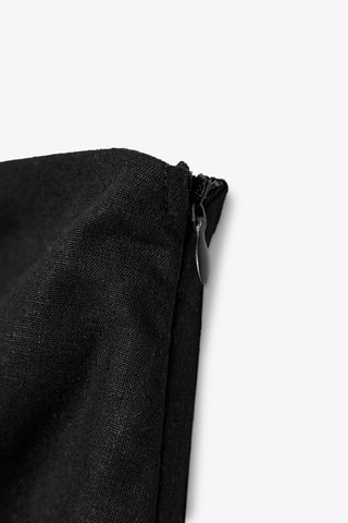 Robe midi en lin - Noir