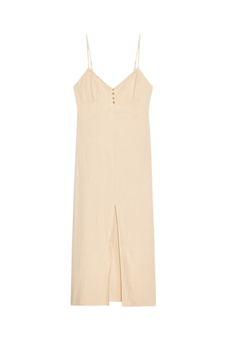 Robe midi en lin - Beige