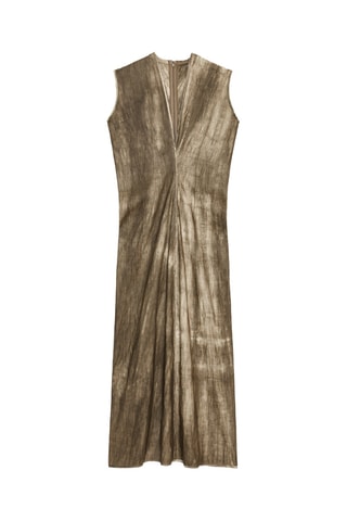 Robe longue tie and dye en ramie - Marron et beige