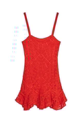 Robe droite en crochet - Rouge