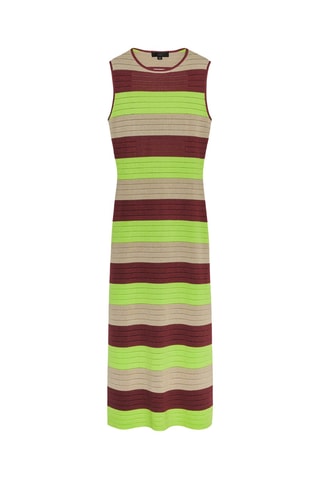 Robe longue - Vert clair et bordeaux