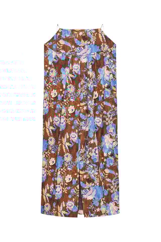 Robe droite - Marron foncé et ciel