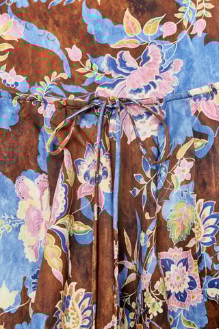 Robe droite - Marron foncé et ciel