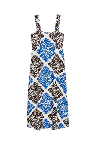 Robe droite - Bleu roi et blanc