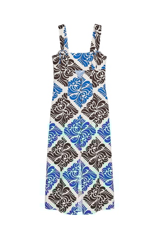 Robe droite - Bleu roi et blanc